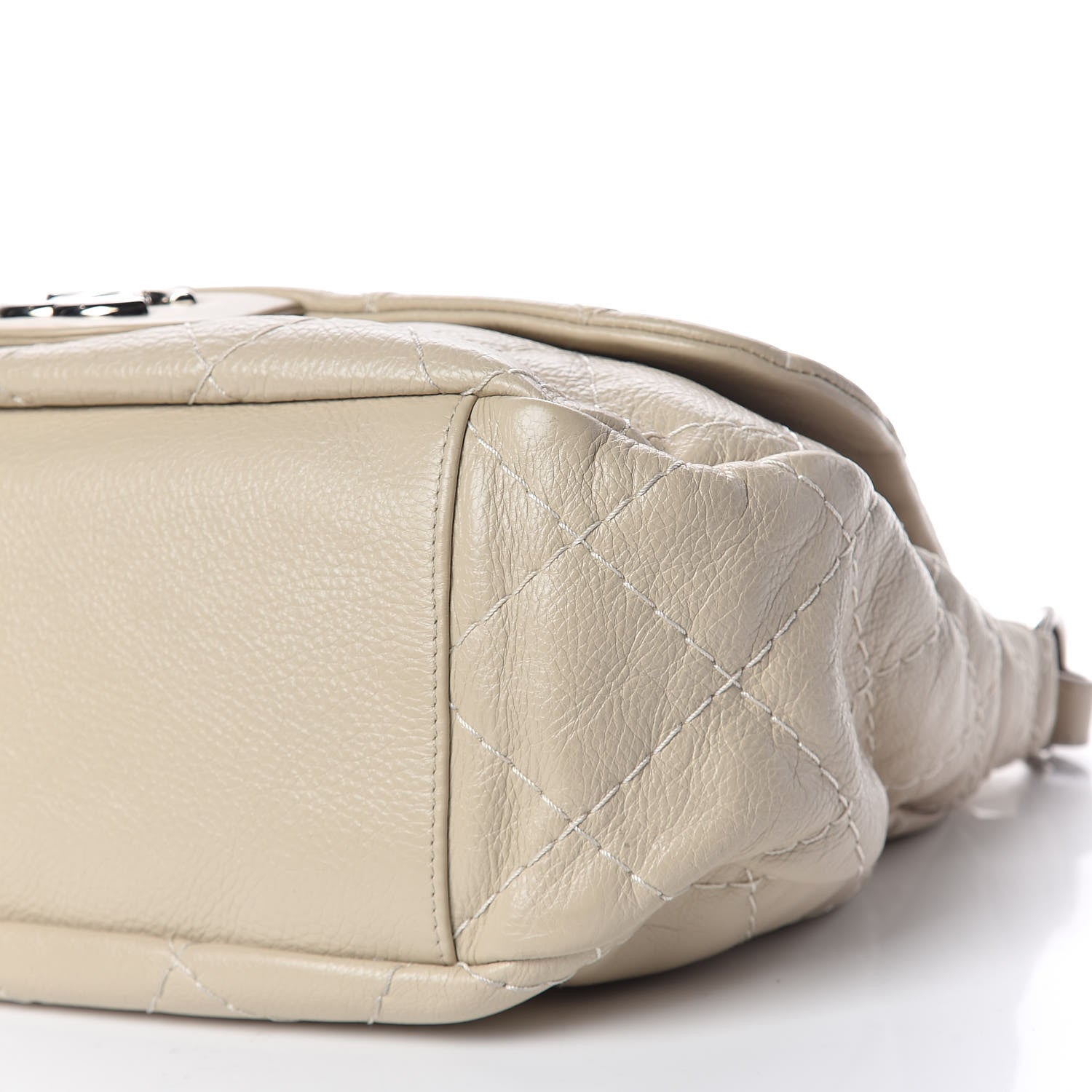 Chanel Glazed Calfskin XL On The Road Flap Ivory 11 of 13