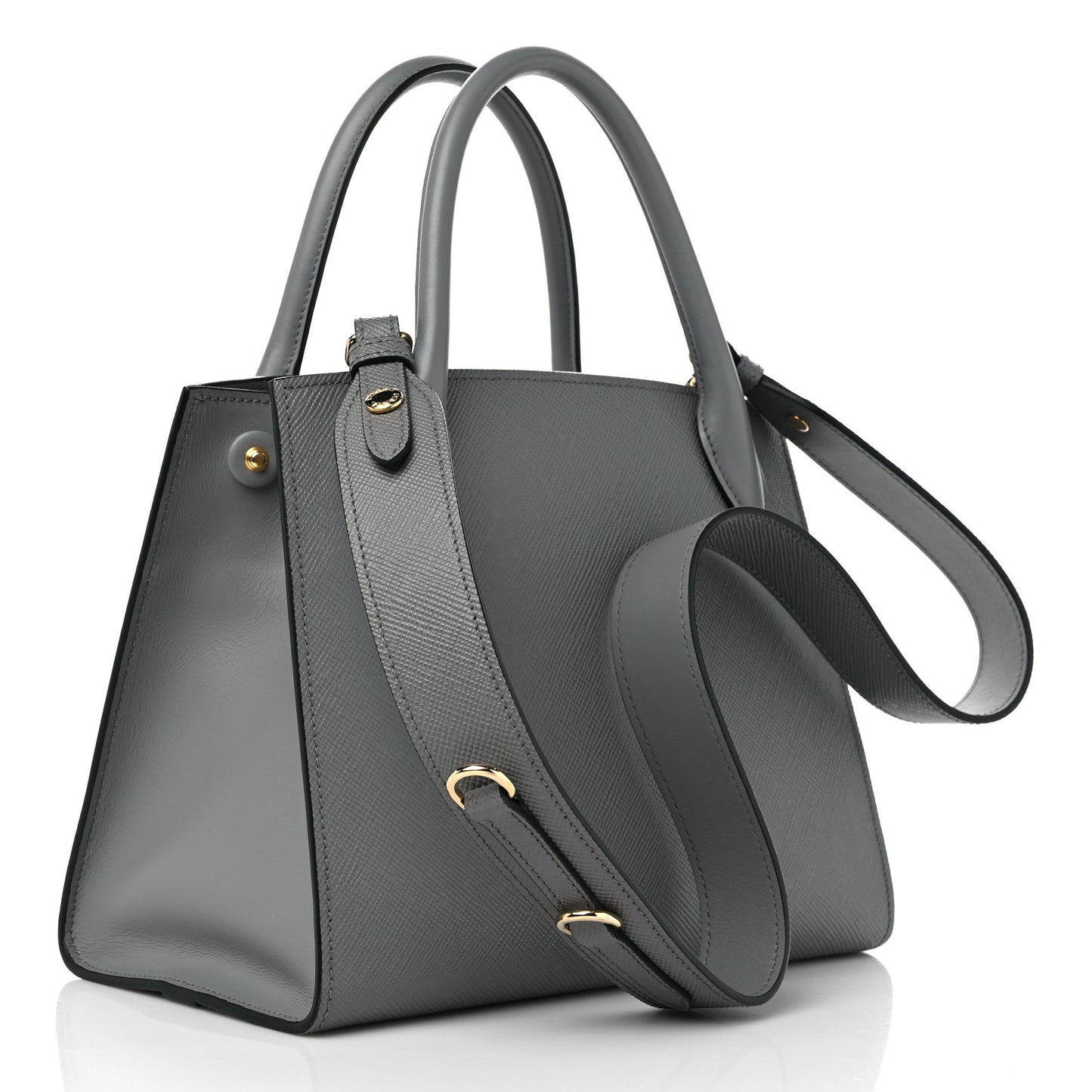 Saffiano Cuir Calfskin Small Monochrome Top Handle Tote Ardesia
