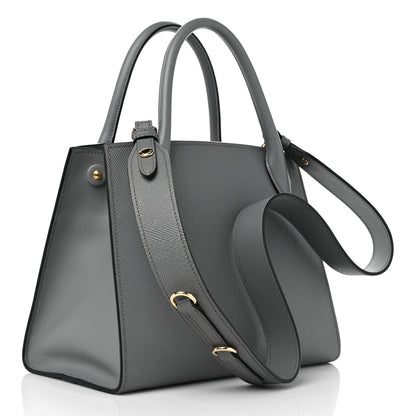Prada Saffiano Cuir Calfskin Small Monochrome Top Handle Tote Ardesia 3 of 9