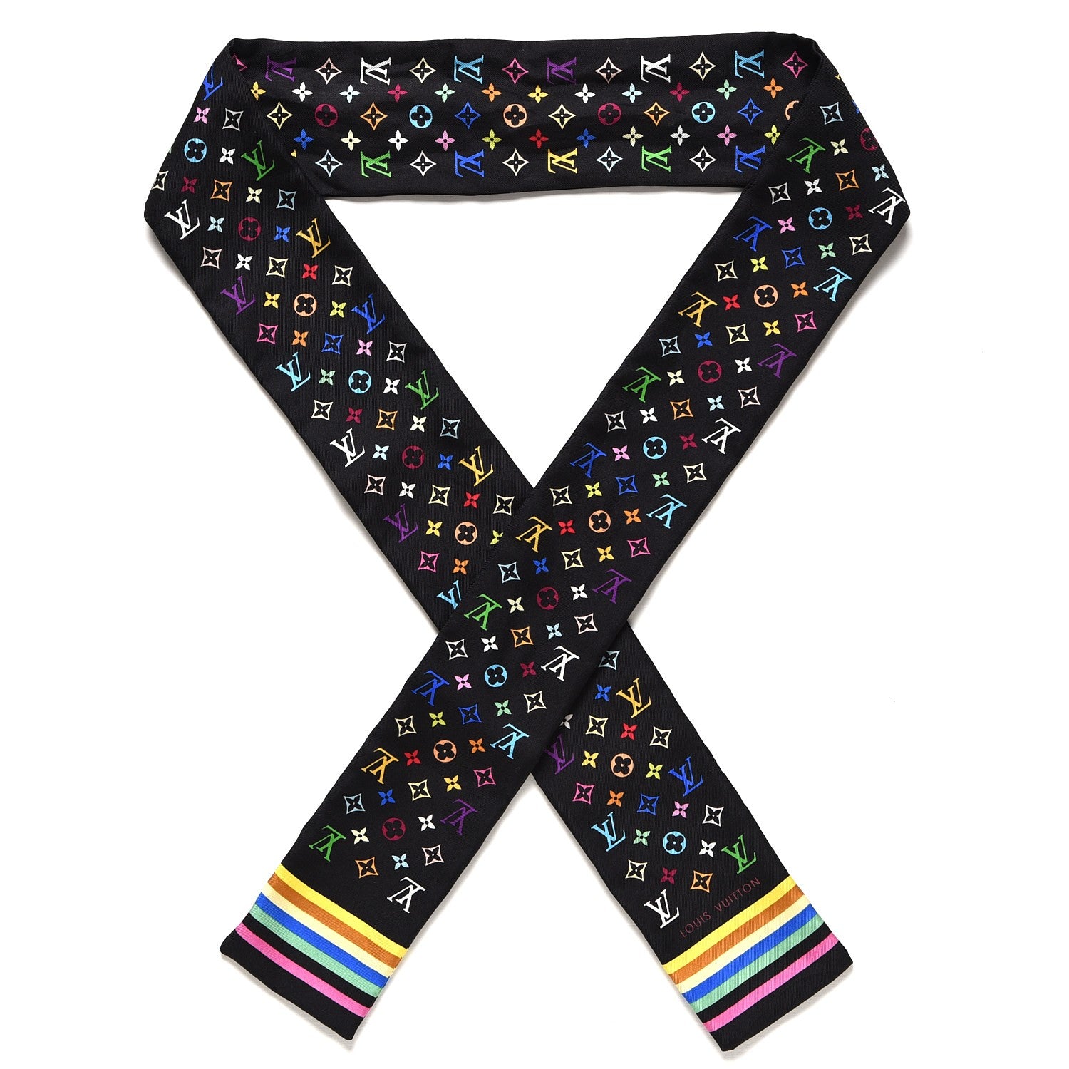 Louis Vuitton Silk Monogram Multicolor Bandeau Black 1 of 4