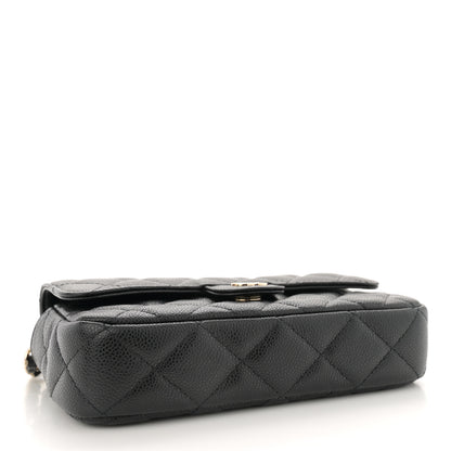 Chanel Caviar Quilted Flap Phone Holder With Chain Black 4 of 12