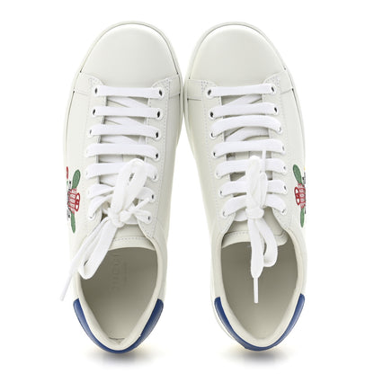 Gucci Calfskin Miro Soft Tennis Embroidered Womens Ace Sneakers 36 White Rio Blue 2 of 10