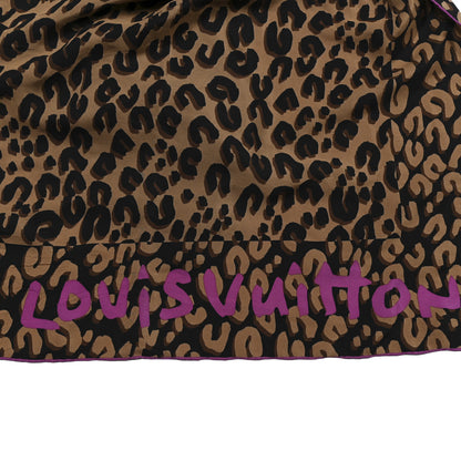 Louis Vuitton Silk Leopard Square Scarf Purple 2 of 3