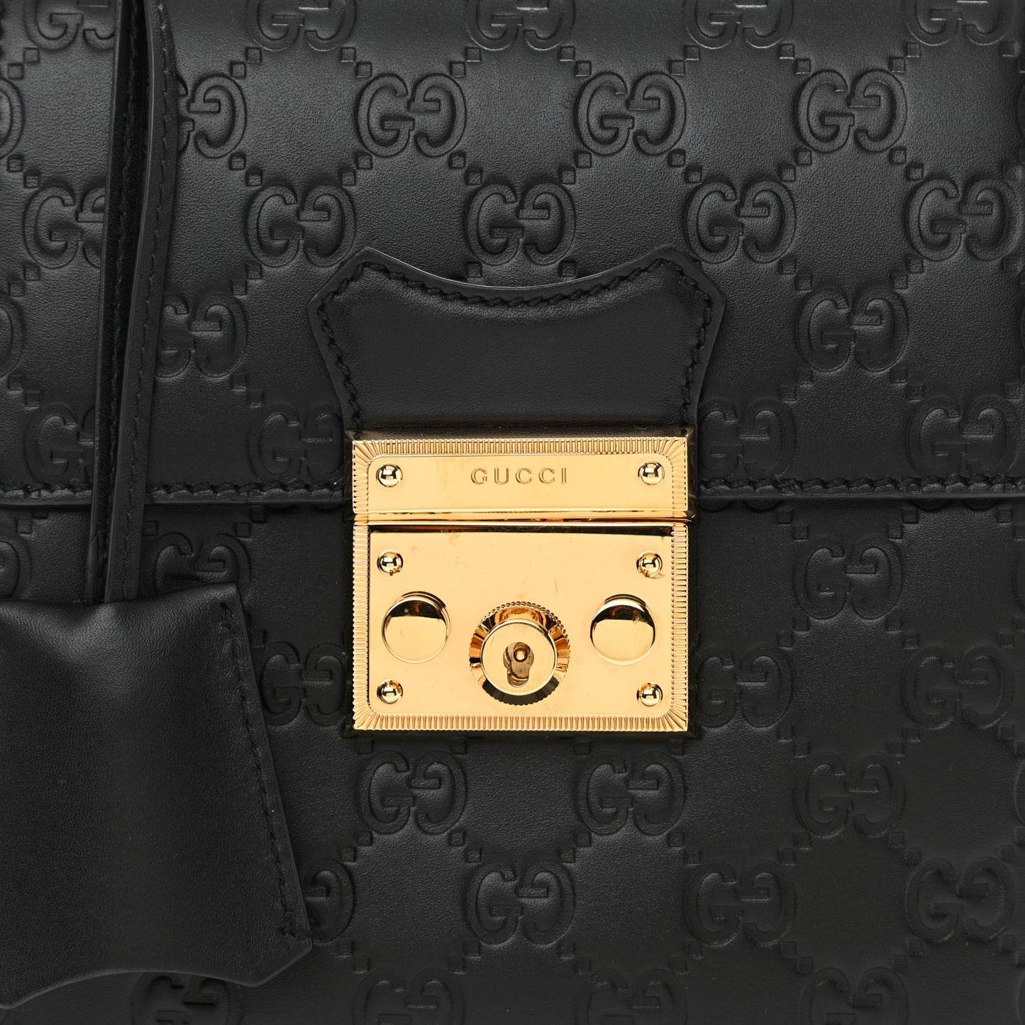 Guccissima Signature Padlock Backpack Black