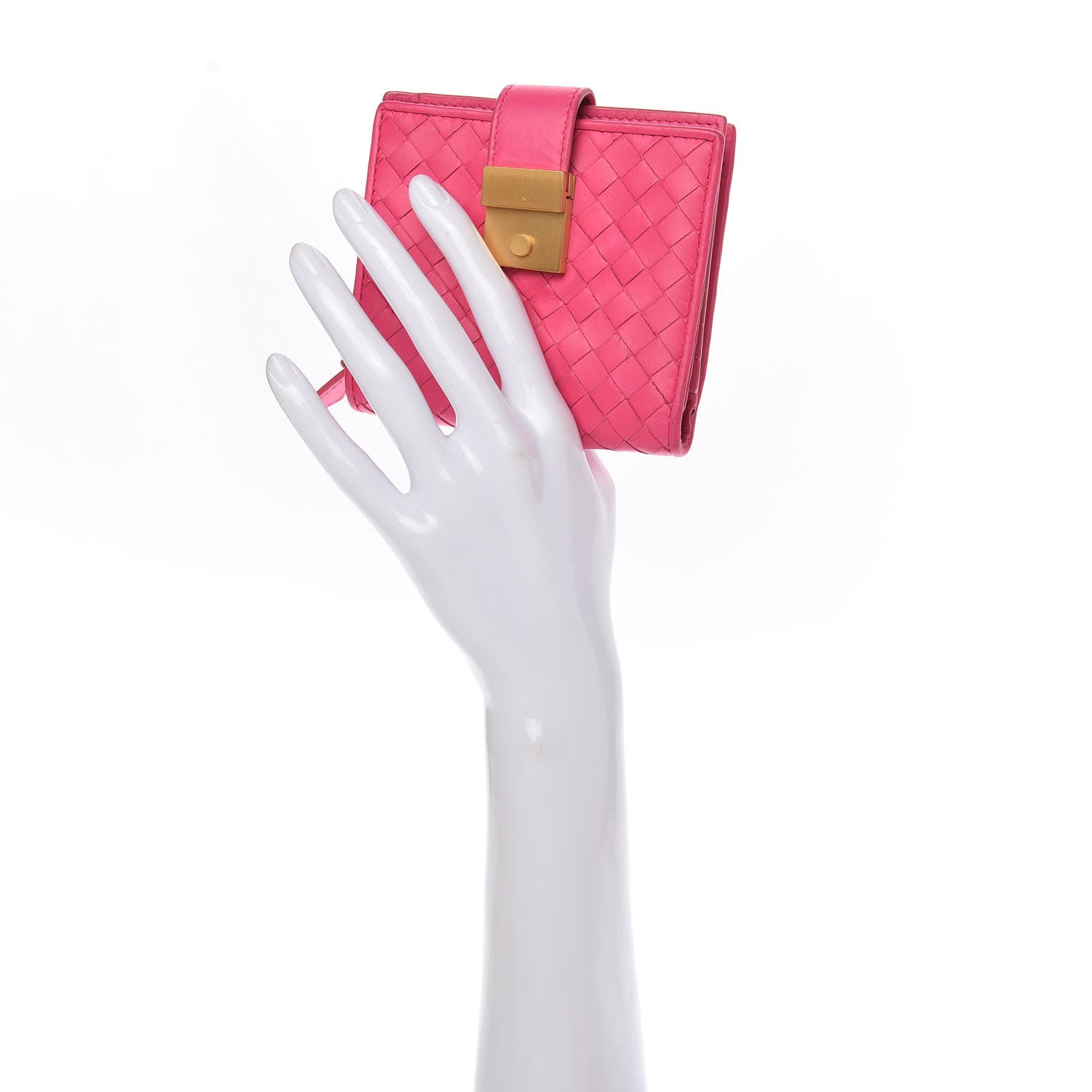 Bottega Veneta Nappa Intrecciato Compact Wallet Fuchsia 2 of 9