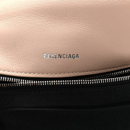 Balenciaga Nappa Calfskin Quilted Touch B Puffy Clutch Light Beige 6 of 8