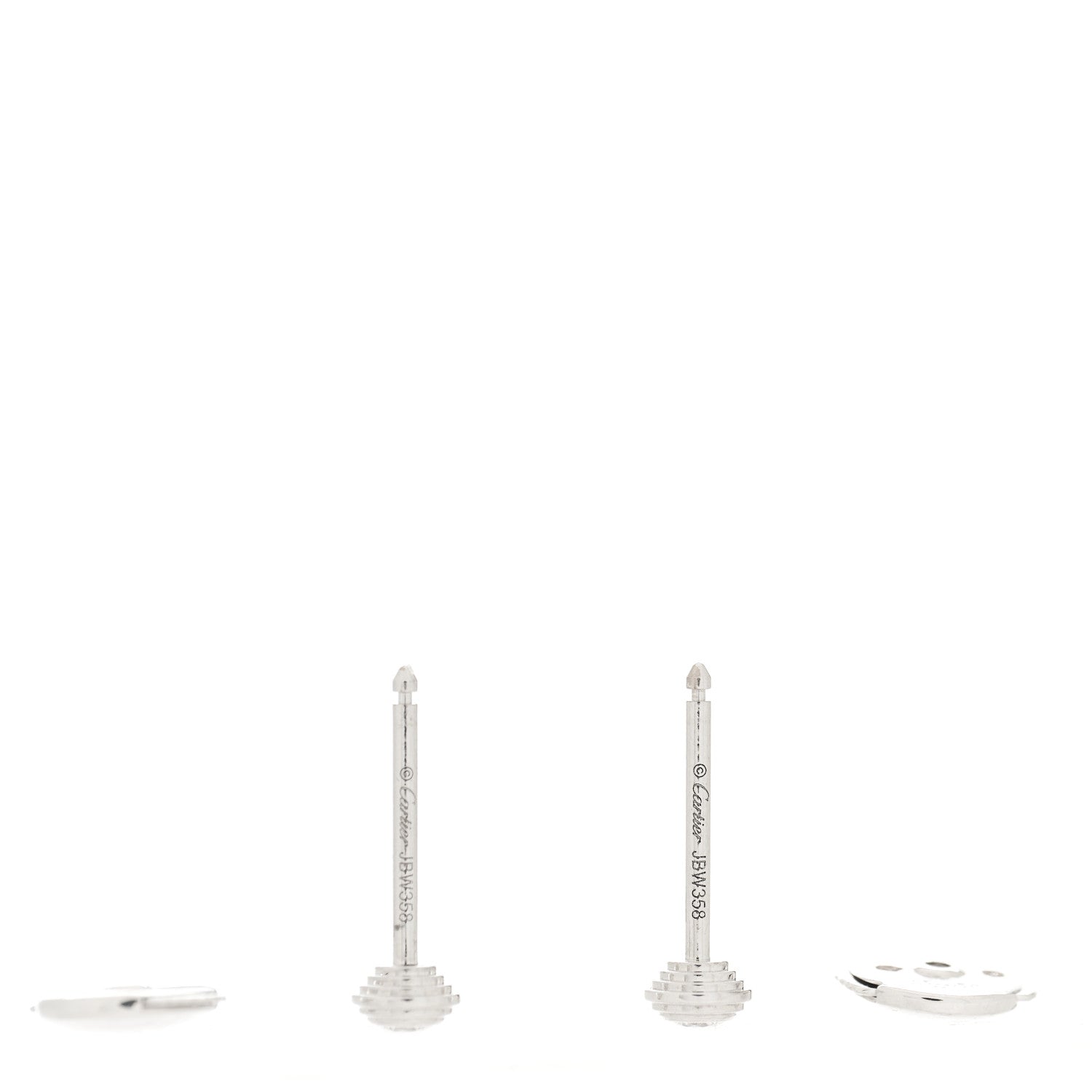 Cartier 18K White Gold Diamond XS D'Amour Earrings 4 of 5