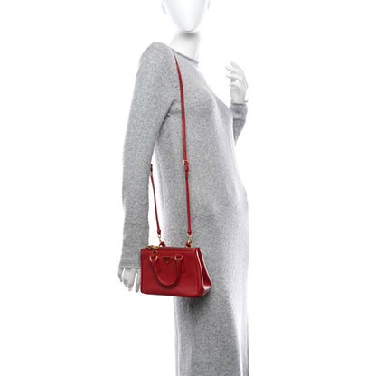Prada Saffiano Micro Galleria Double Zip Tote Fuoco 2 of 9