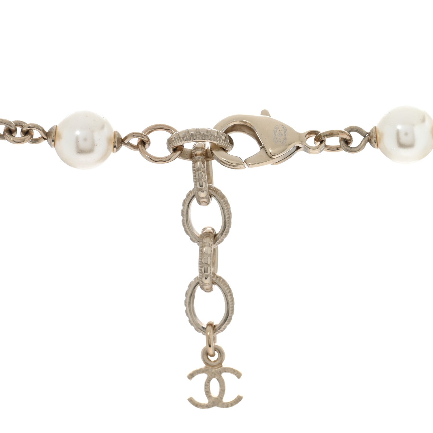 Chanel Pearl CC Long Necklace Light Gold 4 of 4