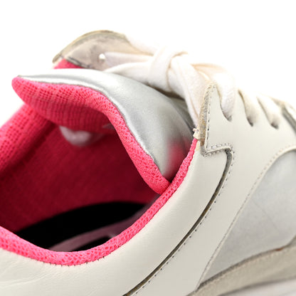 Chanel Calfskin Fabric Sneakers 36 White Silver Fluo Pink 11 of 14