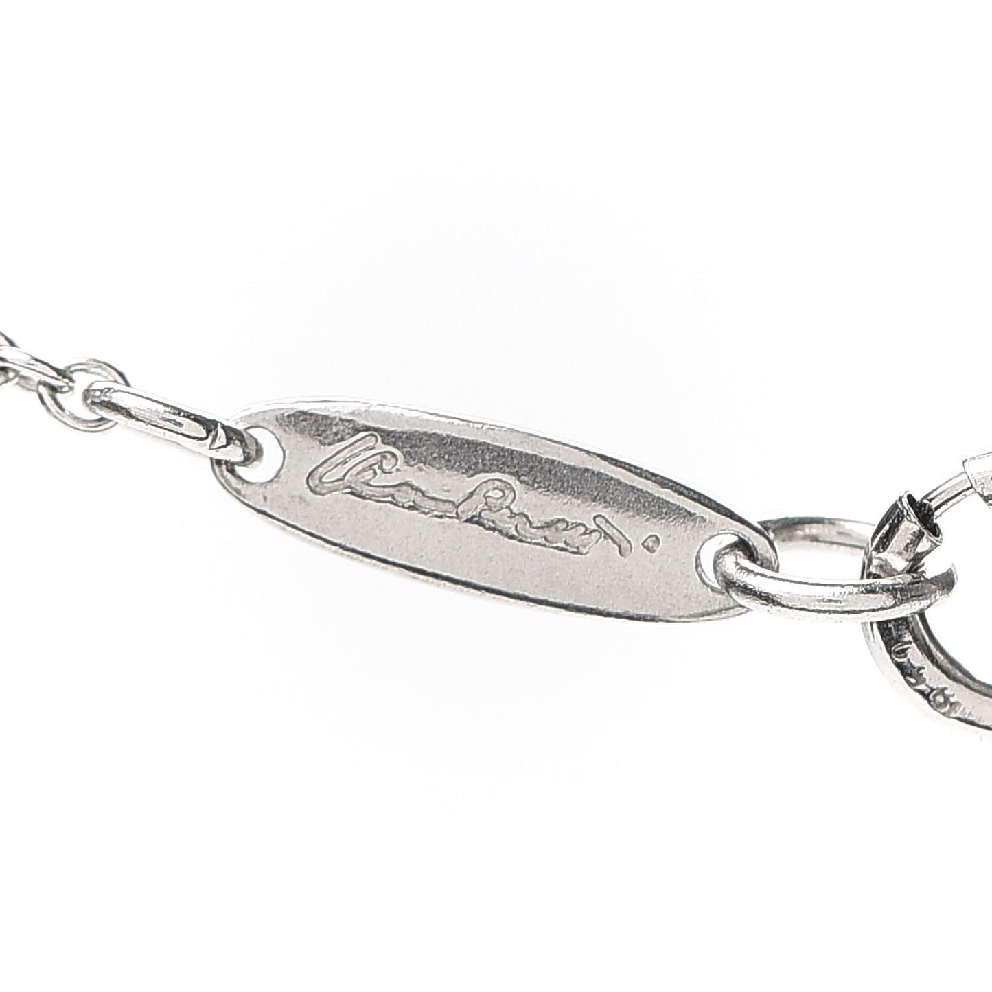 Platinum Rock Crystal Quartz Elsa Peretti Sevillana Pendant Necklace