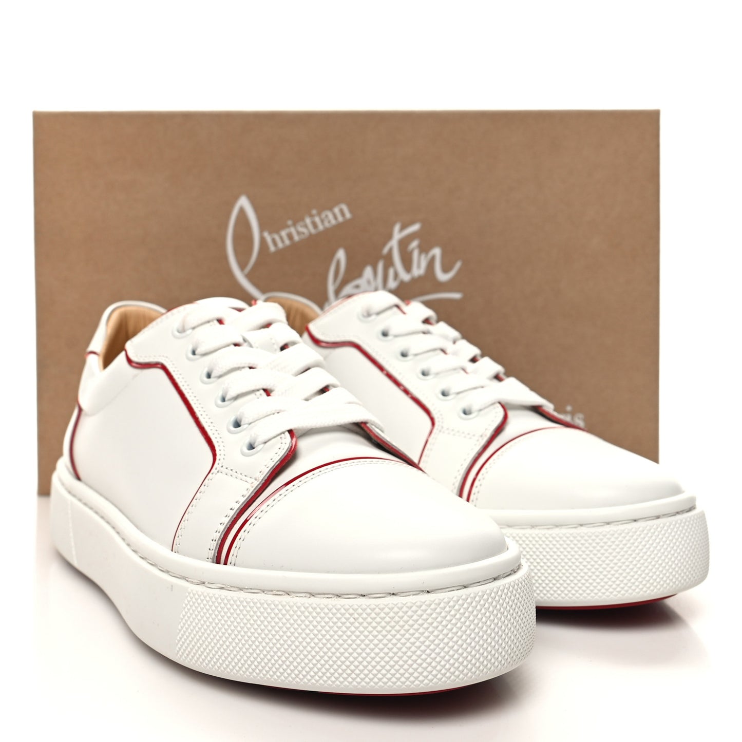 Calfskin Vieira Flat Sneakers 38.5 White Loubi