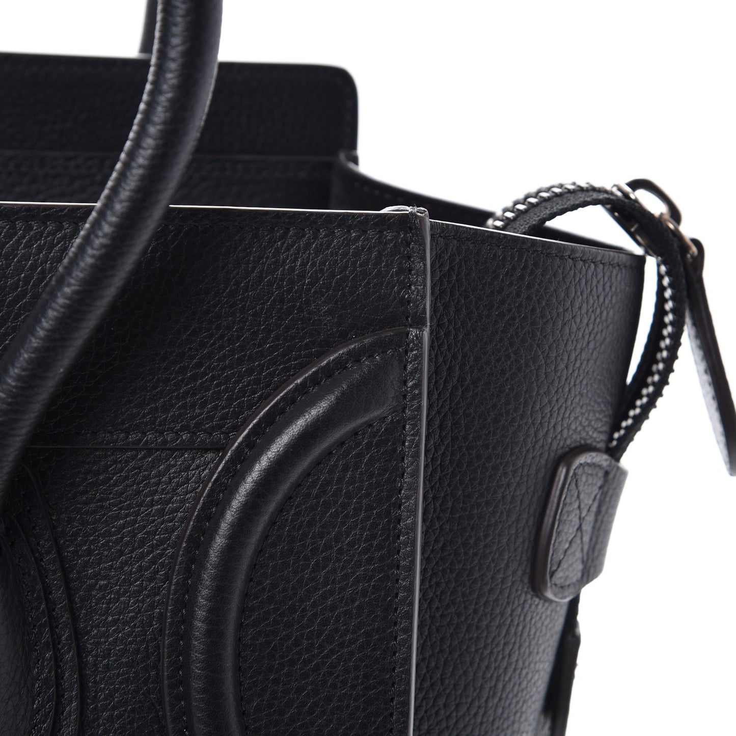 Drummed Calfskin Micro Luggage Black
