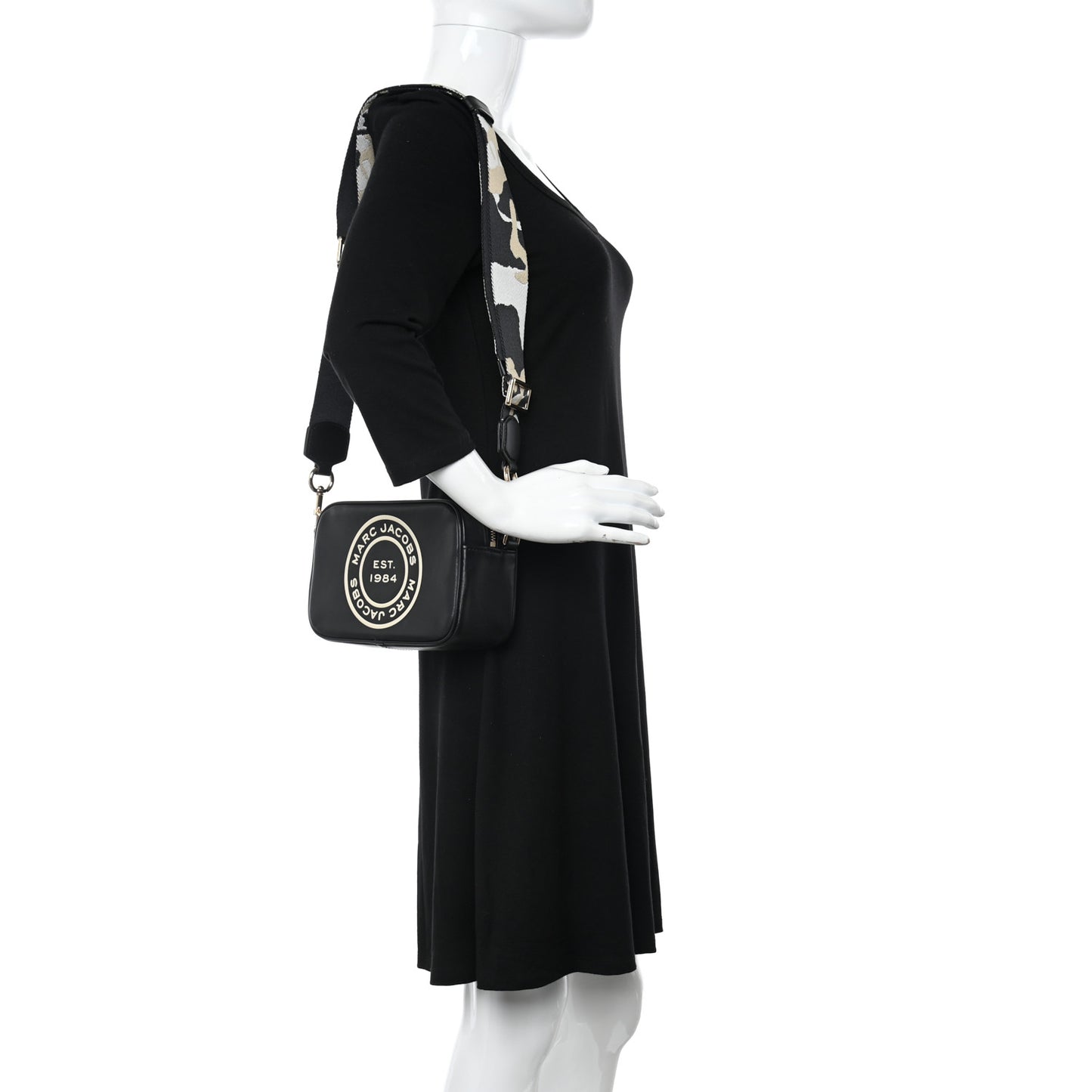 Calfskin Signet Flash Camera Bag Black