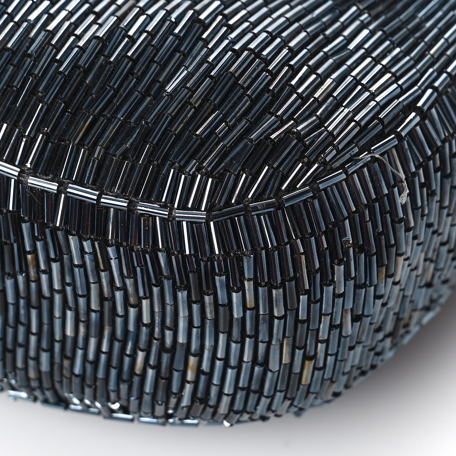 Fendi Satin Beaded Baguette Blue Black 8 of 15
