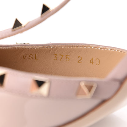 Valentino Garavani Patent Rockstud Ankle Strap Low Heel Pumps 40 Poudre 6 of 12