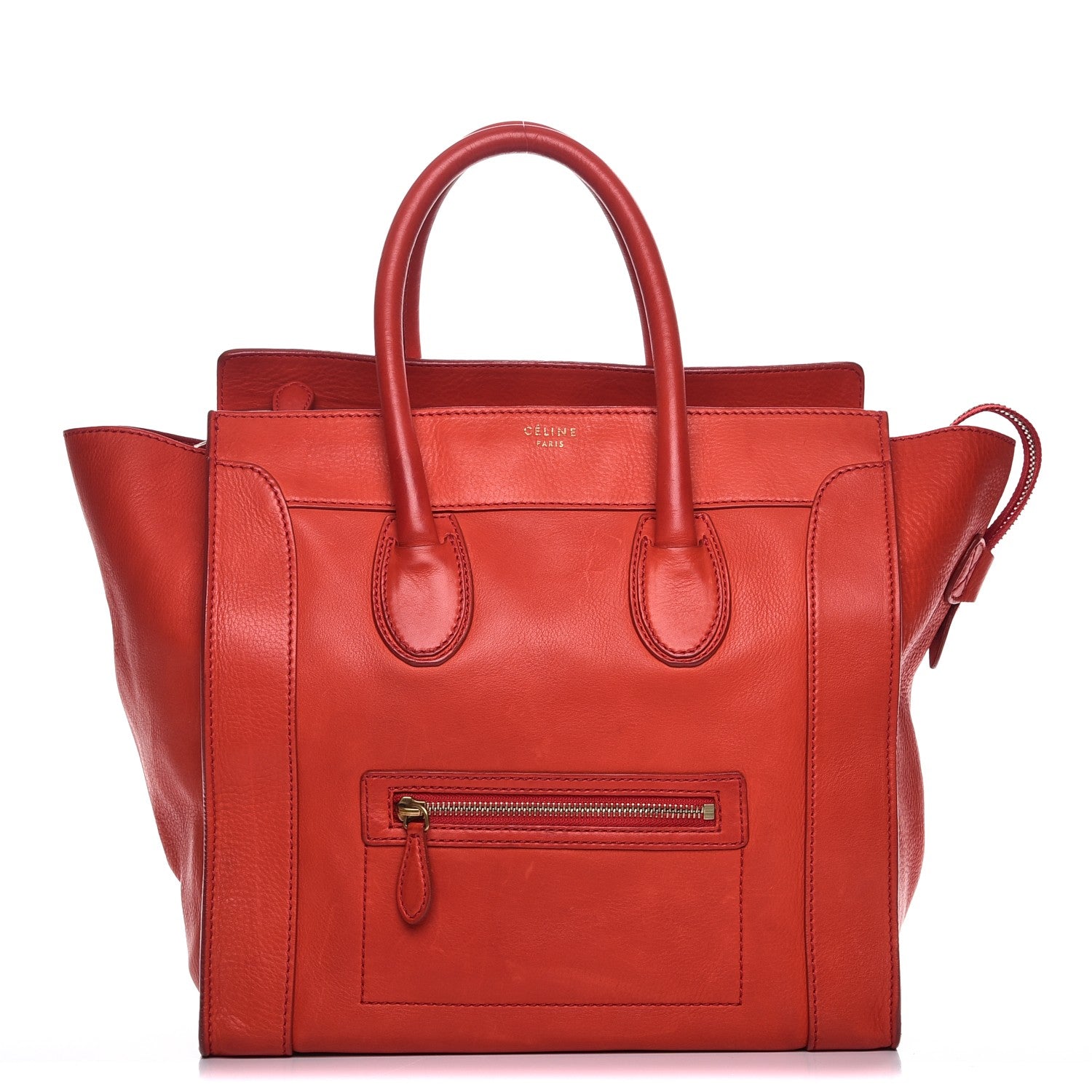 Celine Calfskin Mini Luggage Vermillion 1 of 19