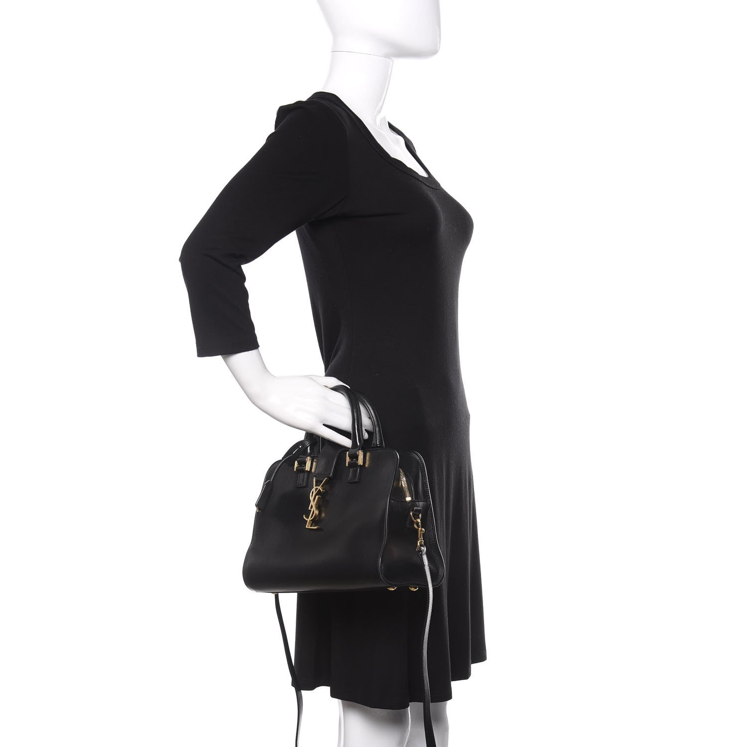Saint Laurent Calfskin Monogram Baby Cabas Black 3 of 14