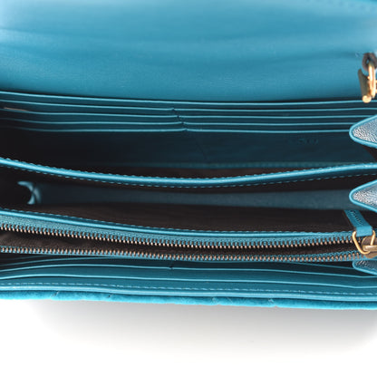 Gucci Velvet Matelasse GG Marmont Chain Wallet Pavone Cyan 4 of 8