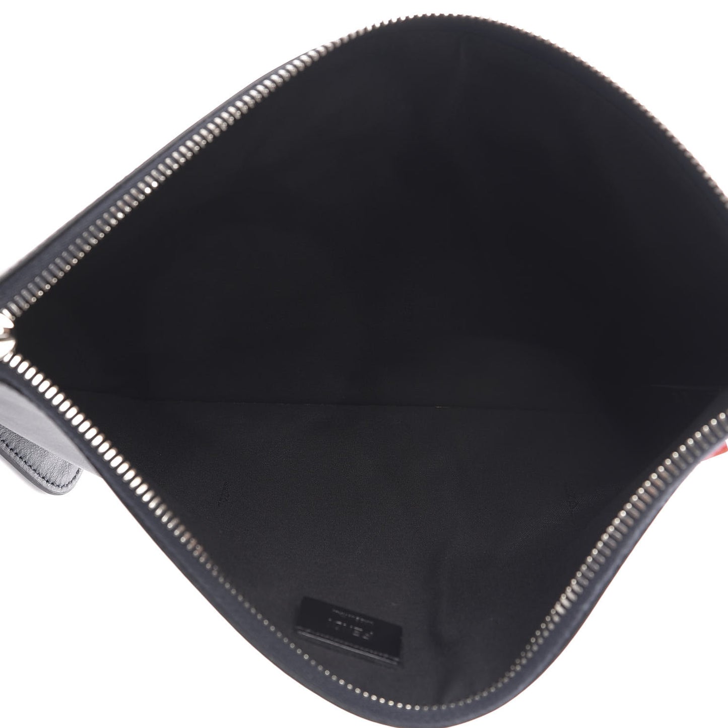 Calfskin Vocabulary Inlaid Pouch Multicolor