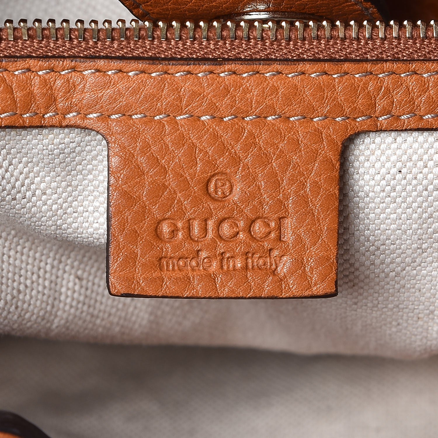 Gucci Pebbled Calfskin Medium Heritage Shoulder Bag Light Tobacco 6 of 7