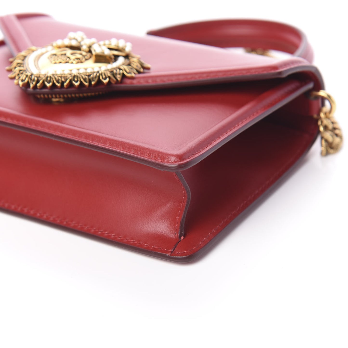 Smooth Calfskin Small Devotion Envelope Top Handle Bag Red