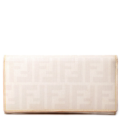 Fendi Zucca Spalmati Vitello Elite Continental Wallet White 1 of 10