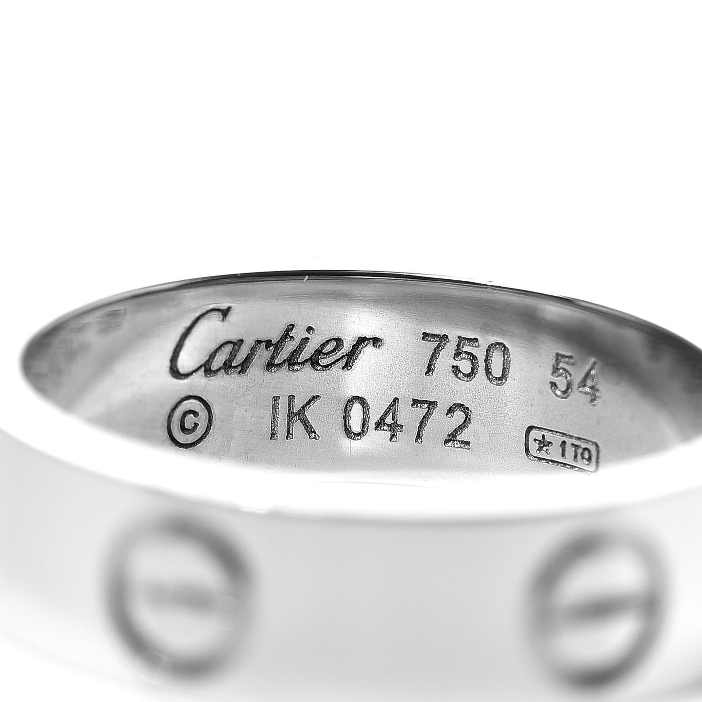 18K White Gold 5.5mm LOVE Ring 54 6.75