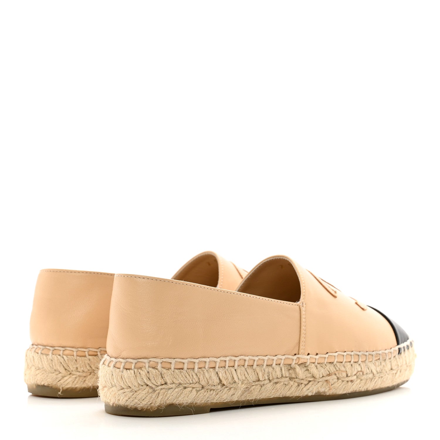 Chanel Lambskin CC Espadrilles 36 Beige Black 4 of 9