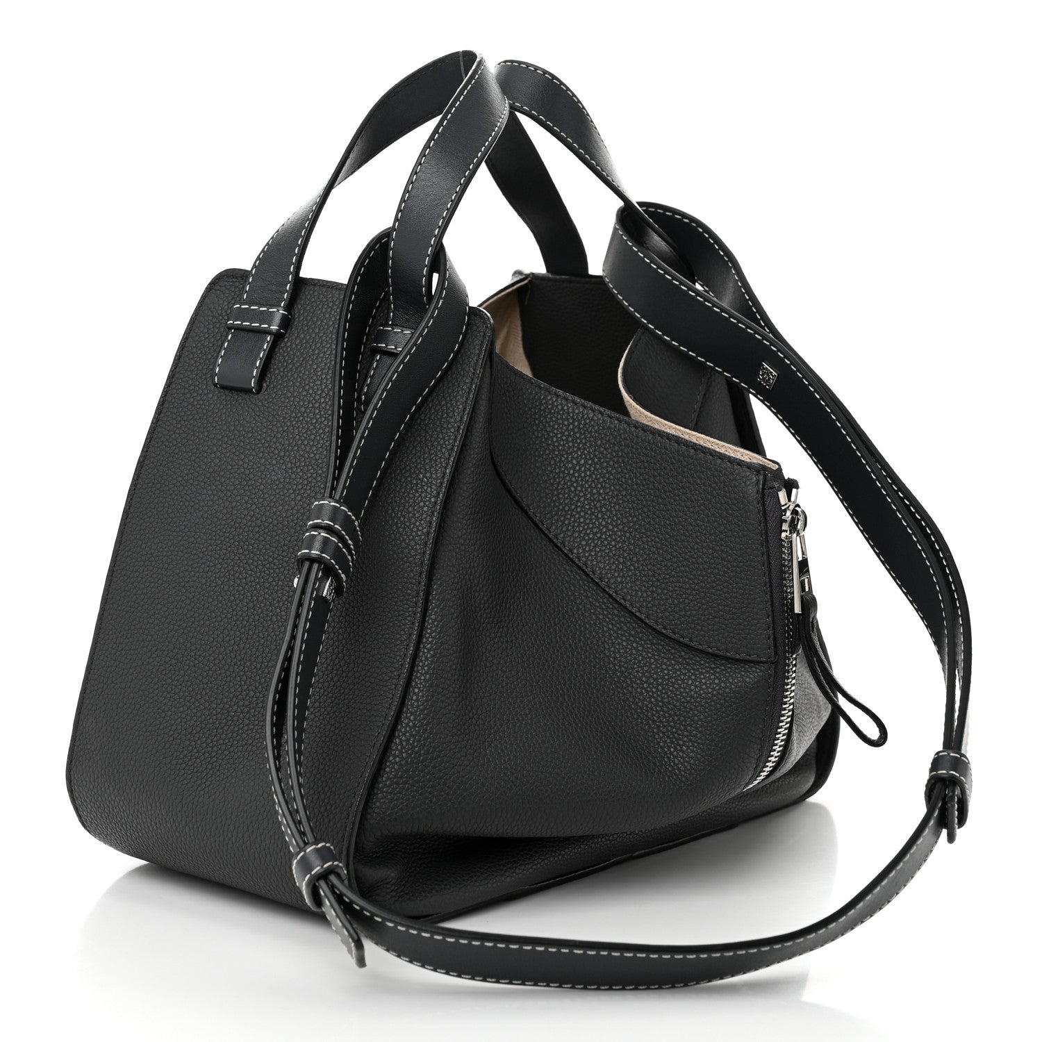 Loewe Grained Calfskin Small Hammock Shoulder Bag Grey 3 of 11