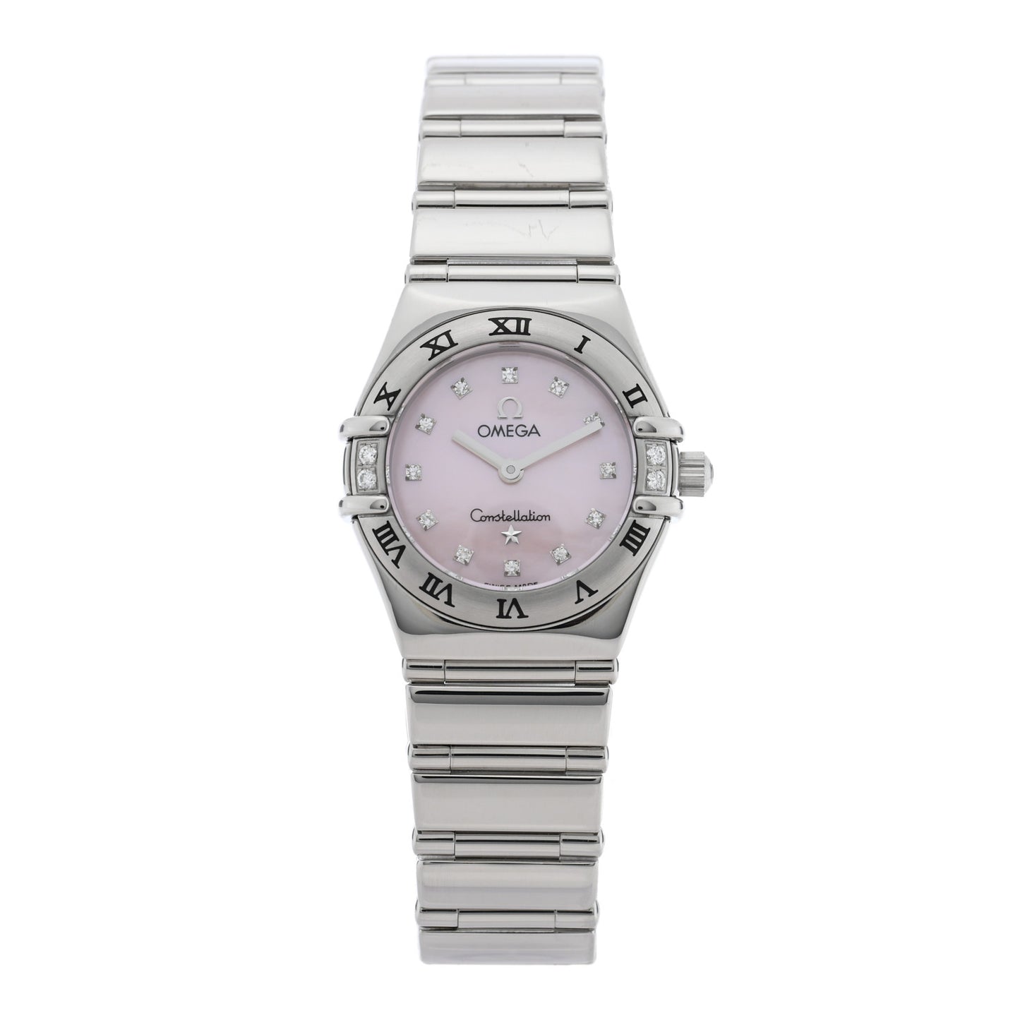 Stainless Steel Diamond Bezel Pink Mother of Pearl 22mm Constellation My Choice Quartz Watch 1566.66.00