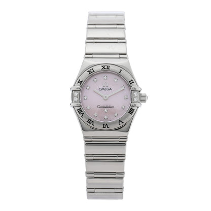 Omega Stainless Steel Diamond Bezel Pink Mother of Pearl 22mm Constellation My Choice Quartz Watch 1566.66.00 1 of 4