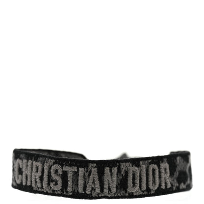 Christian Dior Woven Cotton J'Adior Leopard Friendship Bracelet Black Grey 4 of 4