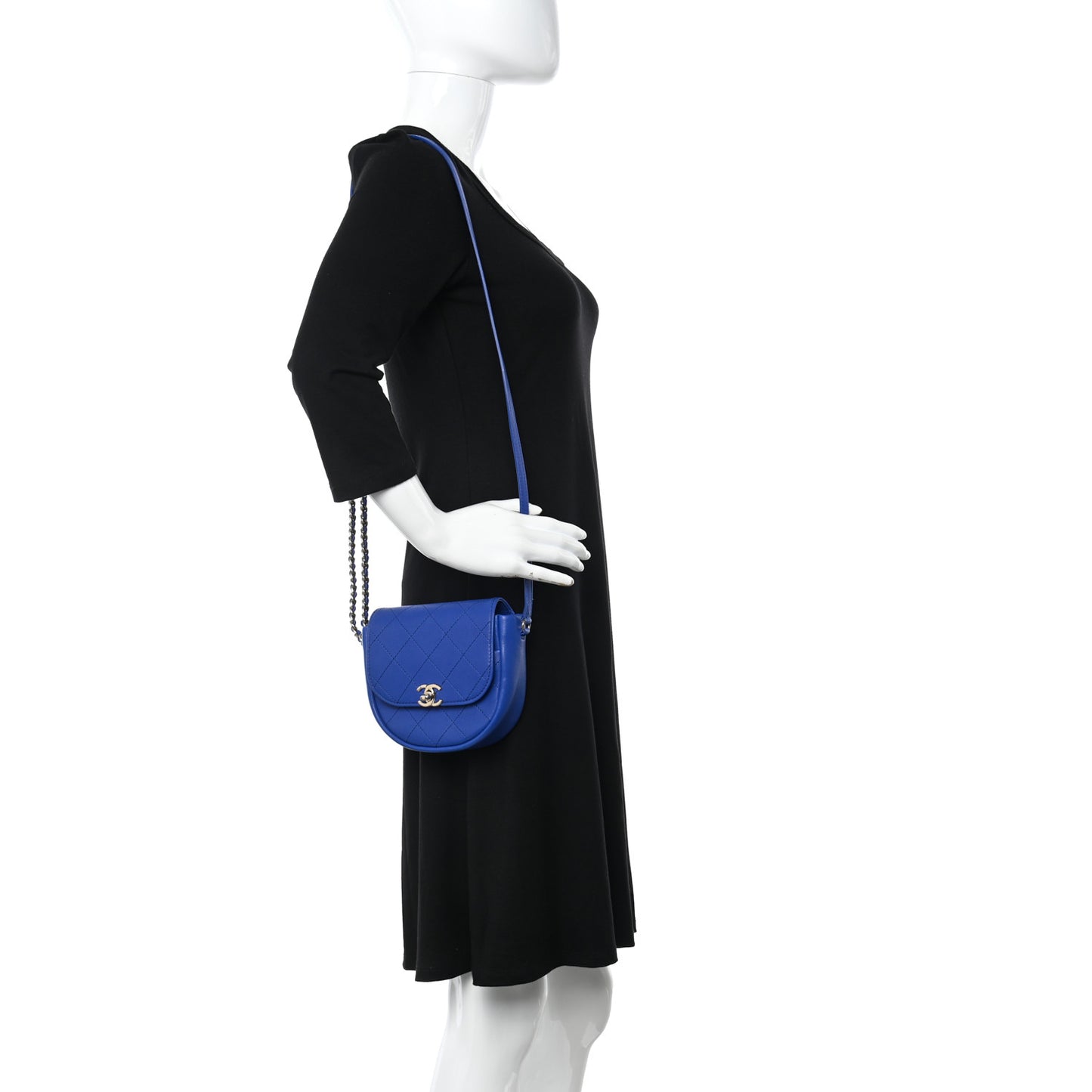 Goatskin Stitched Casual Trip Messenger Flap Royal Blue