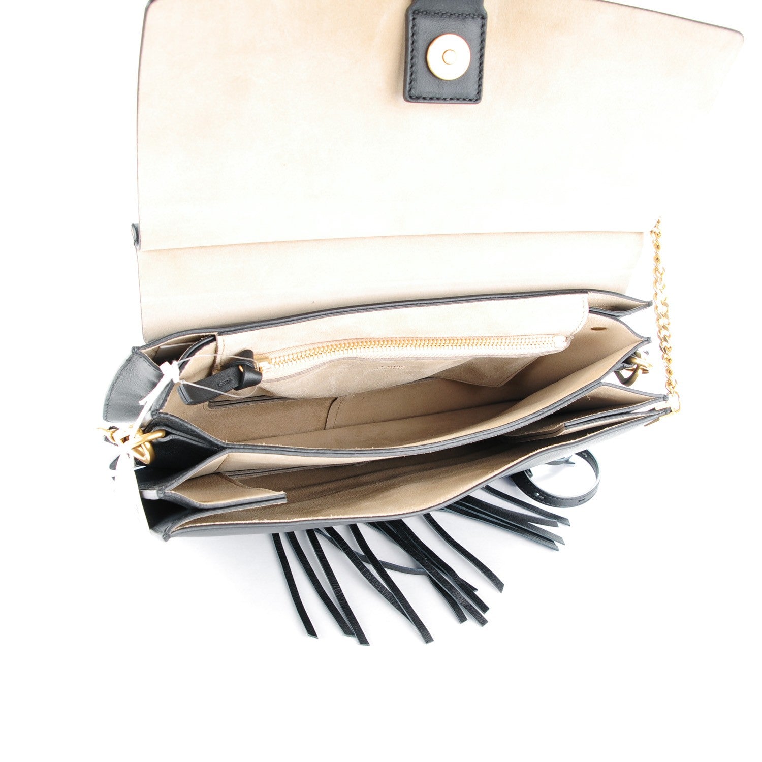 Chloe Calfskin Medium Faye Fringe Shoulder Bag Black 5 of 8