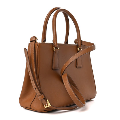 Prada Saffiano Small Galleria Double Zip Tote Caramel 3 of 10