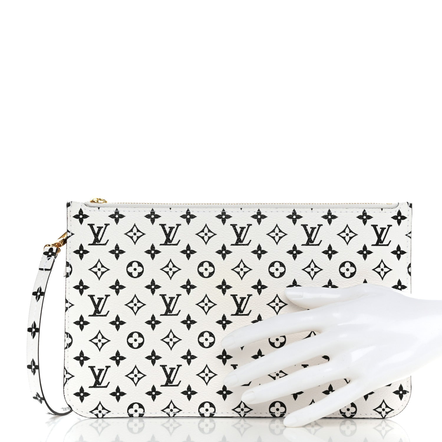 Louis Vuitton Monogram Giant Neverfull MM GM Pochette White 2 of 7