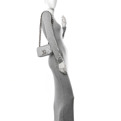 Dolce & Gabbana DOLCE GABBANA Laminato Vitello 3.5 Chain Flap Crossbody Bag Silver 2 of 9