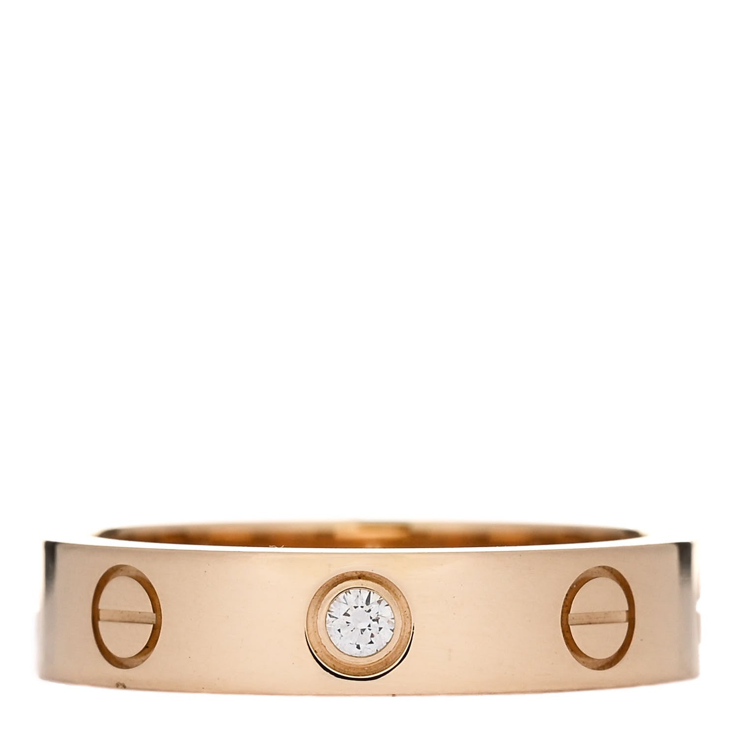 Cartier 18K Yellow Gold Diamond 4mm LOVE Ring 50 5.25 1 of 5