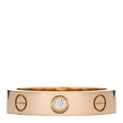 Cartier 18K Yellow Gold Diamond 4mm LOVE Ring 50 5.25 1 of 5