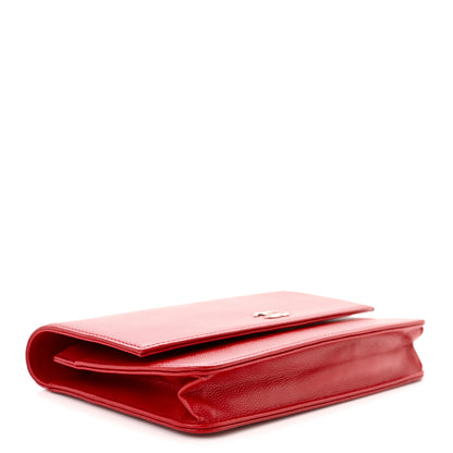 Chanel Caviar Sevruga Wallet on Chain WOC Red 4 of 12