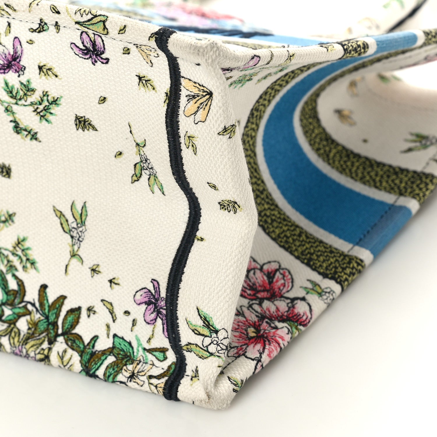 Christian Dior Canvas Embroidered Medium D-Constellation Book Tote Latte Multicolor 10 of 14