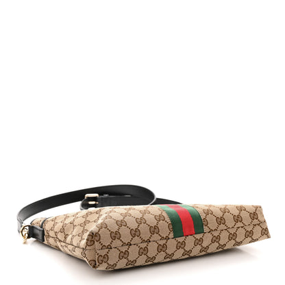 Gucci GG Monogram Web Flat Messenger Bag Black 4 of 12