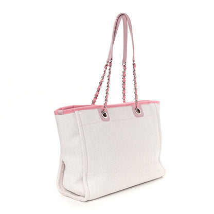 Chanel Woven Straw Raffia Small Deauville Tote Pink 3 of 11