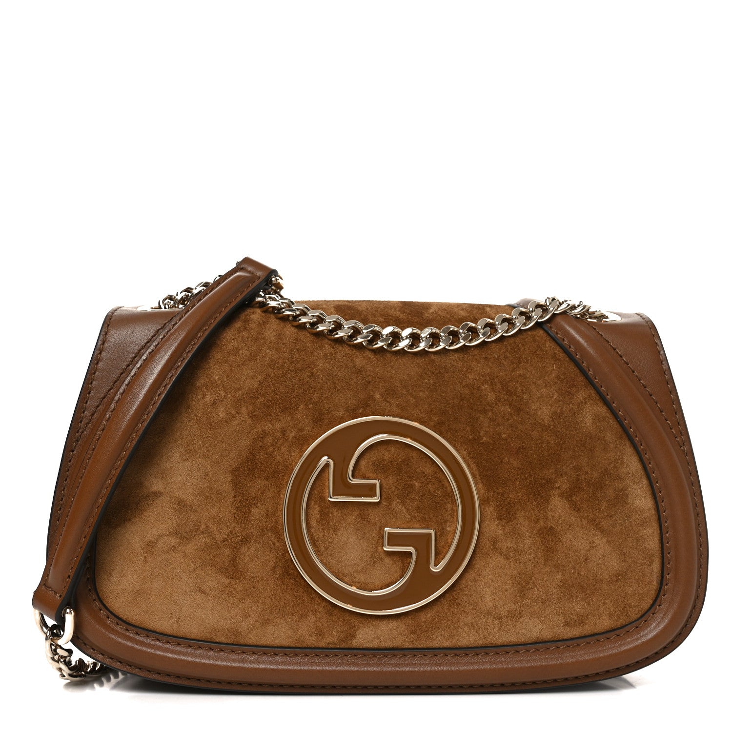 Gucci Suede Calfskin Blondie Medium Shoulder Bag Light Brown 1 of 10