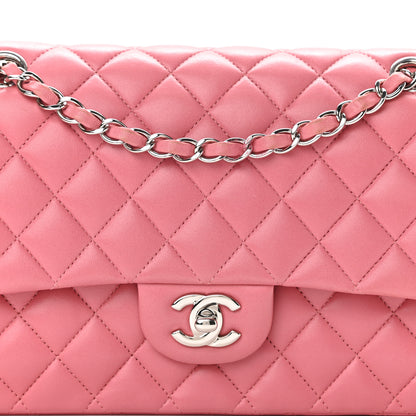 Chanel Lambskin Quilted Medium Double Flap Pink 7 of 9