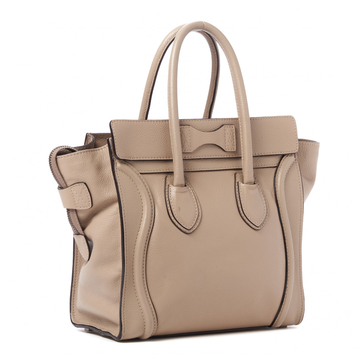 Pebbled Calfskin Micro Luggage Taupe