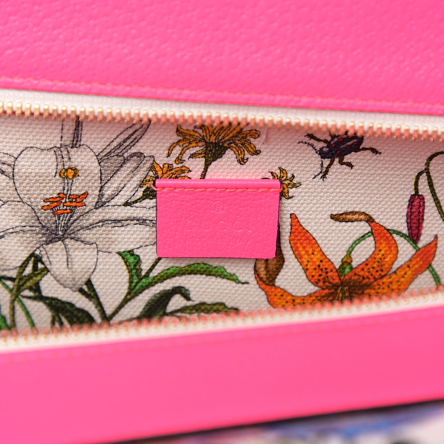 Gucci Canvas Medium Flora Tote Fuchsia 5 of 9