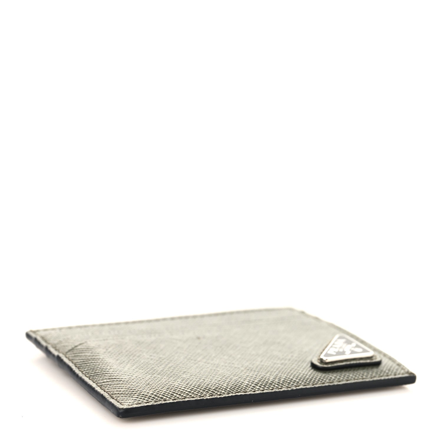 Prada Saffiano Triangle Card Holder Loden 4 of 8