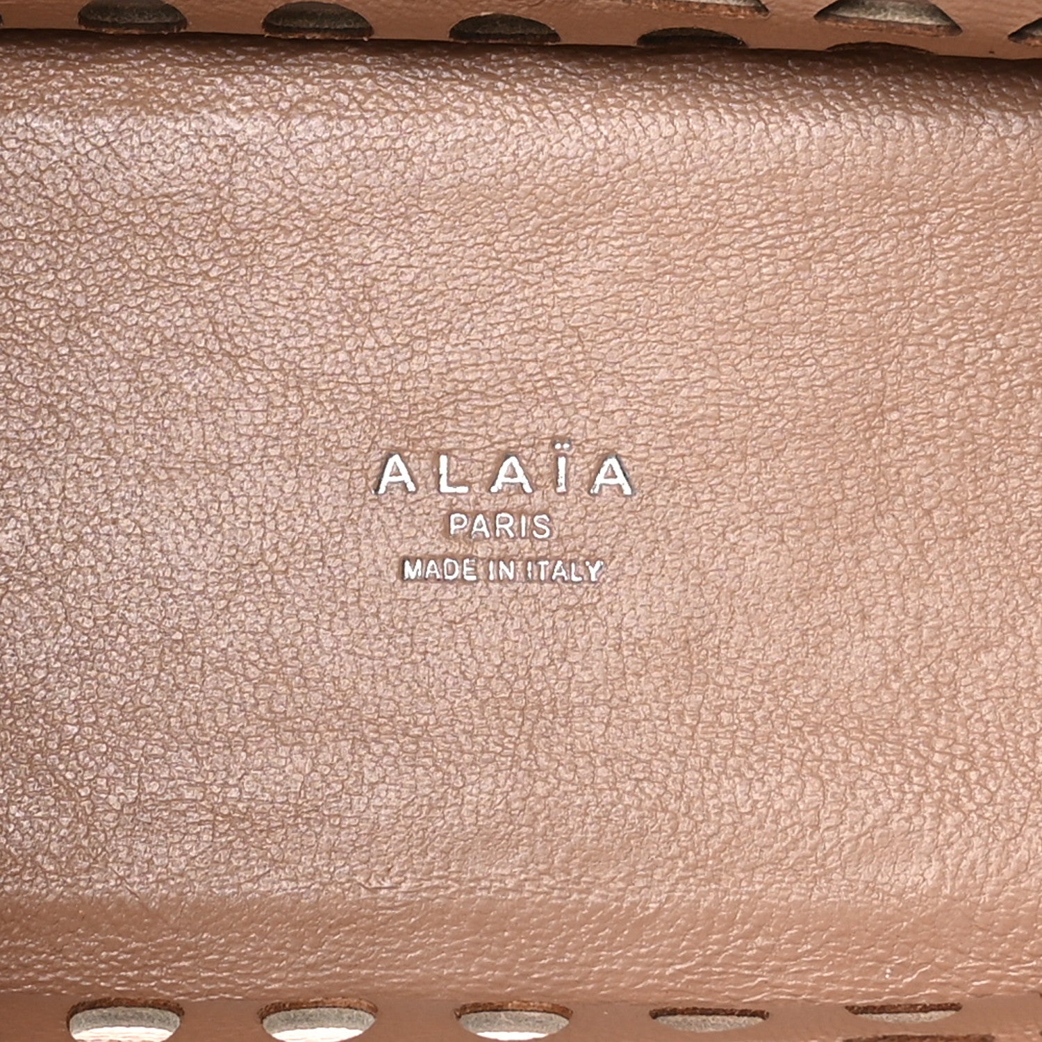 Alaia Calfskin Laser Cut Garance Tote Nude 6 of 9